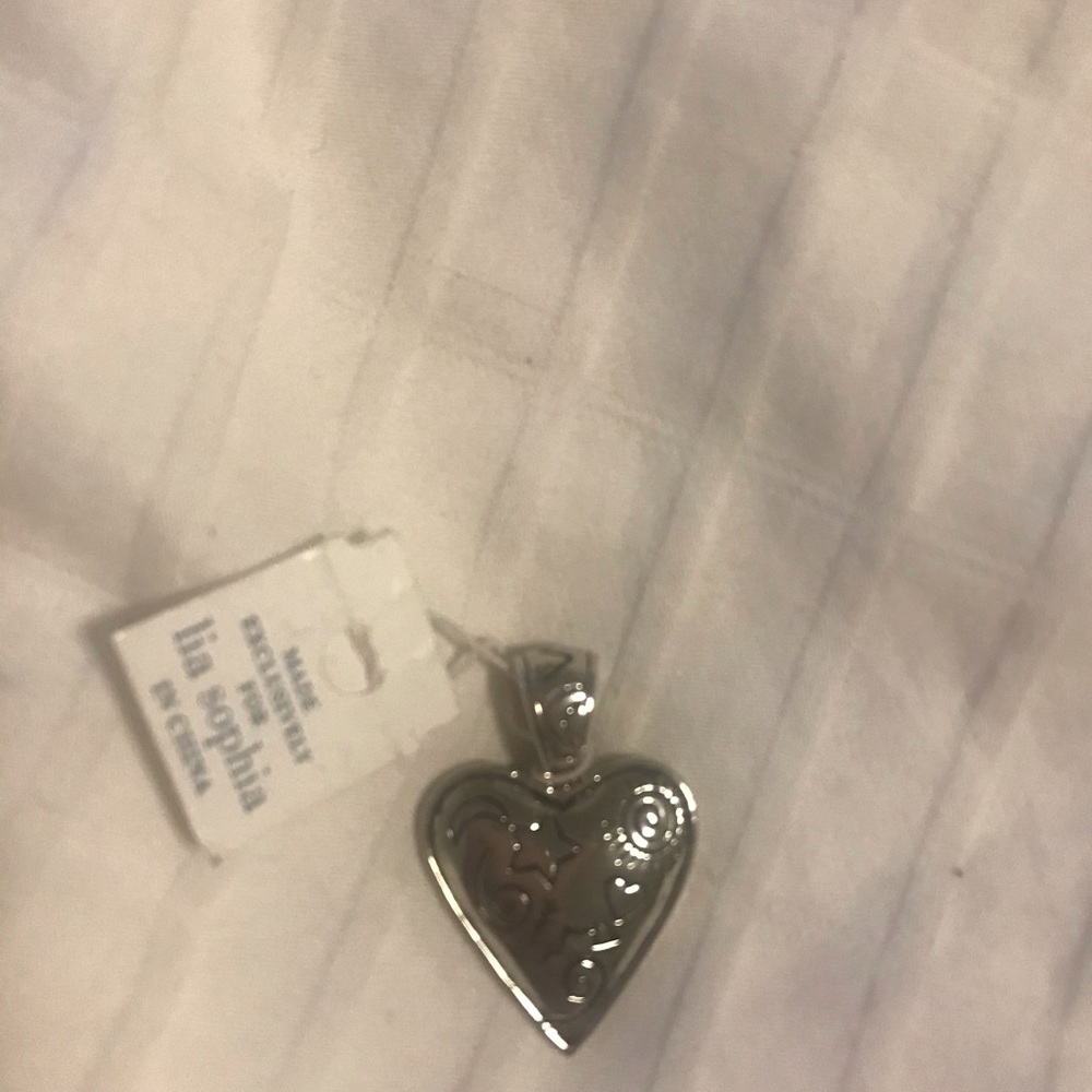 NWT Lia Sophia Silver Engraved Heart Charm